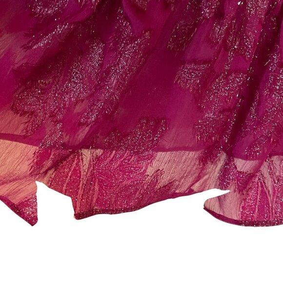 NWT Calvin Klein Floral Texture Chiffon 3/4 Bell Sleeve Jewel Neck Midi Dress - Picture 5 of 5